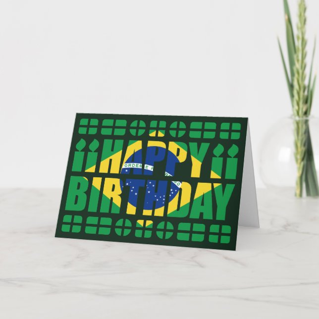 Carte d'anniversaire du drapeau brésilien (Devant)