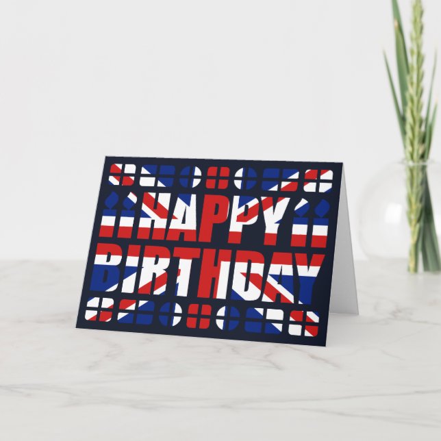 Carte d'anniversaire du drapeau britannique (Devant)