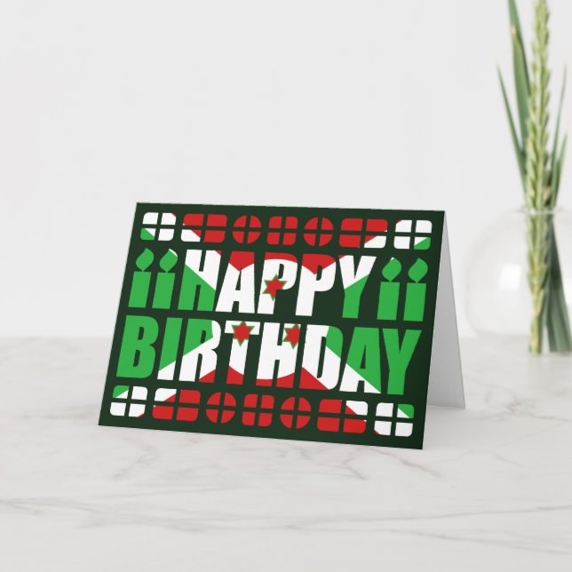 Carte d'anniversaire du drapeau burundais (Devant)