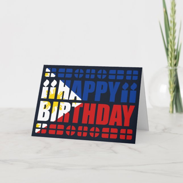 Carte d'anniversaire du drapeau des Philippines (Devant)