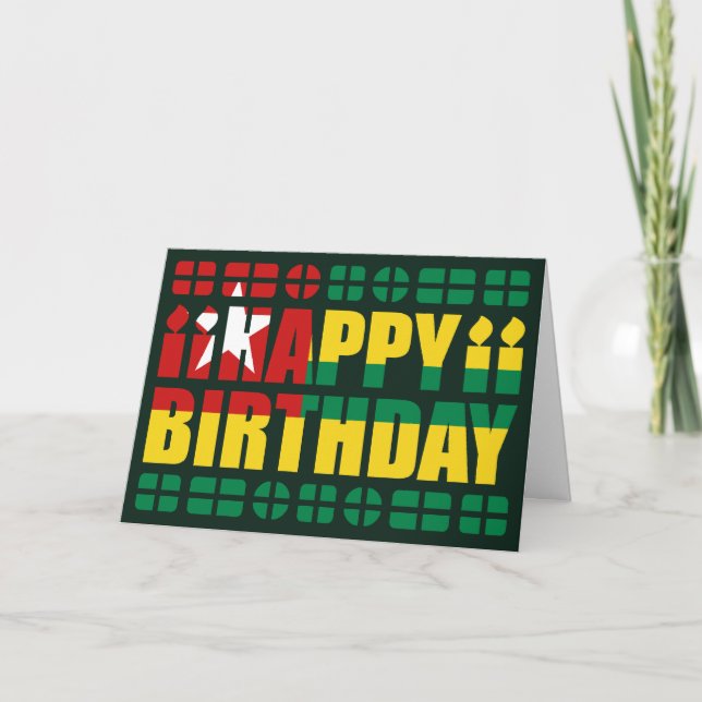 Carte d'anniversaire du drapeau du Togo (Devant)