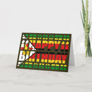Carte d'anniversaire du drapeau du Zimbabwe