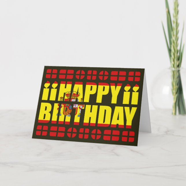 Carte d'anniversaire du drapeau espagnol (Devant)