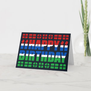 Carte d'anniversaire du drapeau gambien