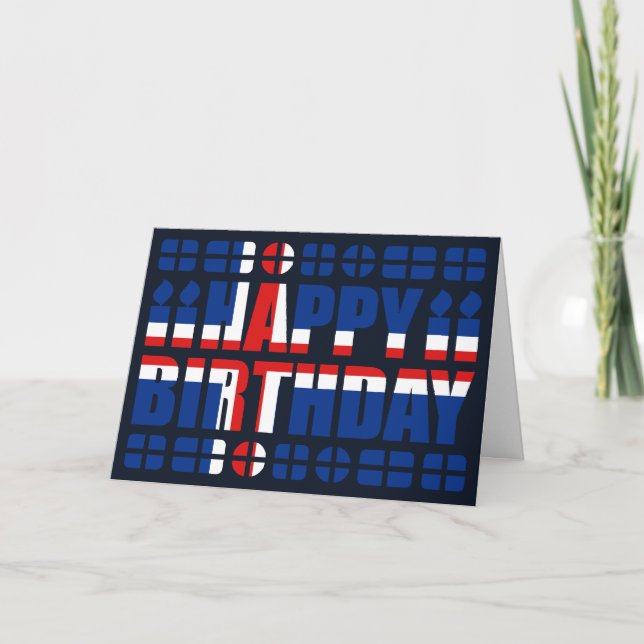 Carte d'anniversaire du drapeau islandais (Devant)