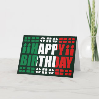 Carte d'anniversaire du drapeau italien