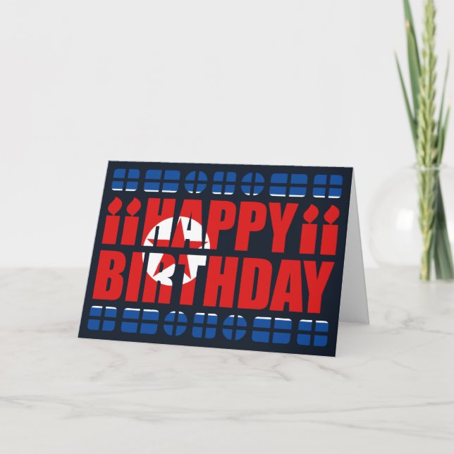 Carte d'anniversaire du drapeau nord-coréen (Devant)
