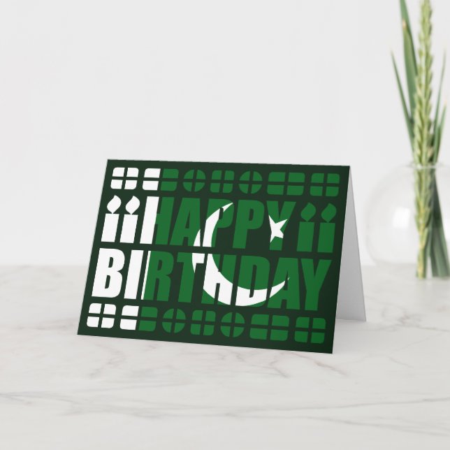 Carte d'anniversaire du drapeau pakistanais (Devant)