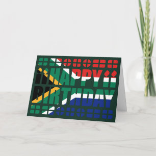 Carte d'anniversaire du drapeau sud-africain