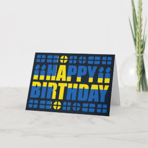 Carte d'anniversaire du drapeau suédois