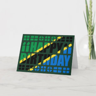 Carte d'anniversaire du drapeau tanzanien