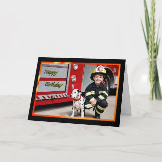 Carte d'anniversaire du duo de pompiers