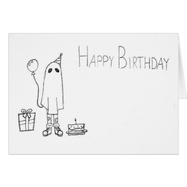 Carte d'anniversaire du fantôme (Devant Horizontal)