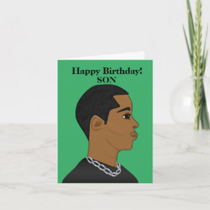 Carte d'anniversaire du fils afro-américain