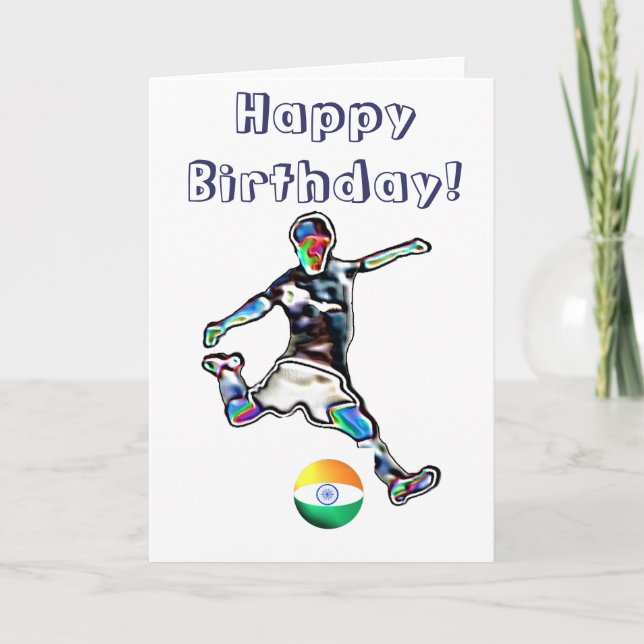 Carte d'anniversaire du football indien (Devant)