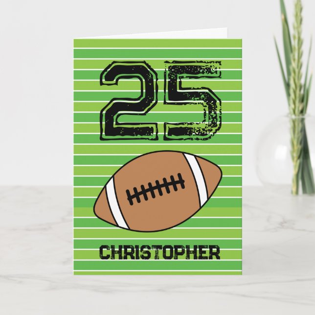 Carte d'anniversaire du football vert 25e (Devant)