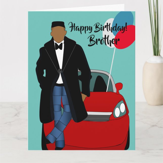 Carte d'anniversaire du Frère Africain Américain (Devant)