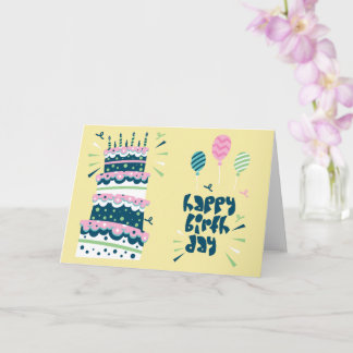 Carte d'anniversaire du gâteau