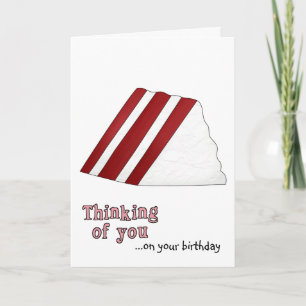 Carte d'anniversaire du gâteau de velours rouge