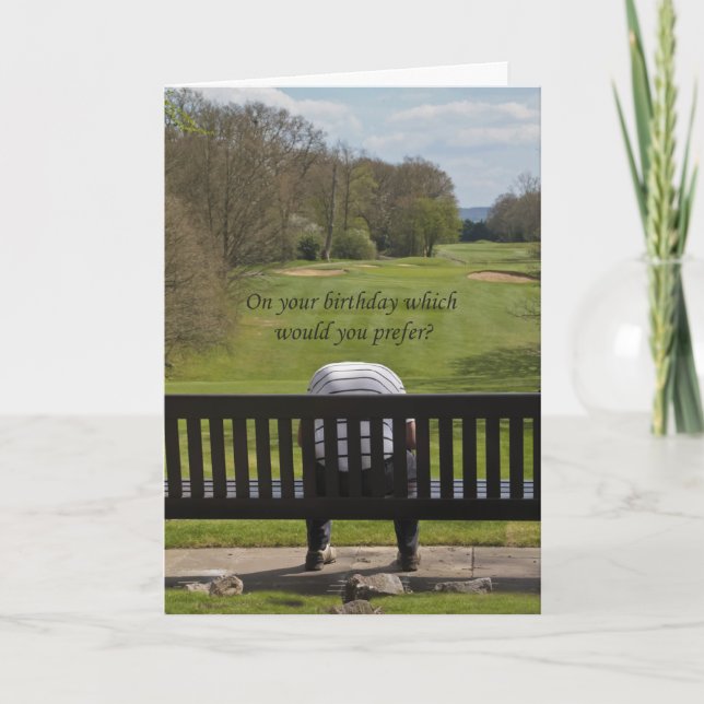 Carte d'anniversaire du golfeur triste (Devant)