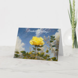Carte d'anniversaire du Jardin bleu rose jaune