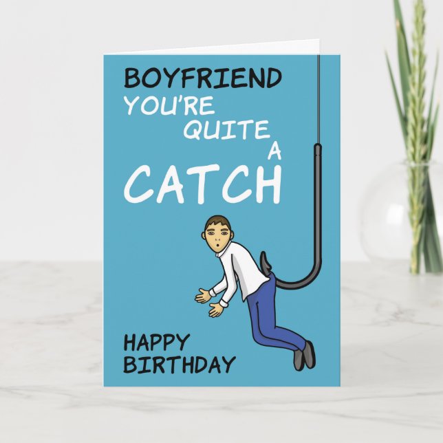 Carte d'anniversaire du jeu de pêche du copain (Devant)