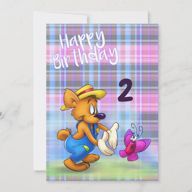 Carte d'anniversaire du joli dessin (Devant)