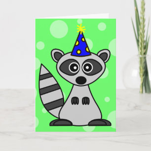Carte d'anniversaire du jote Cartoon Raccoon