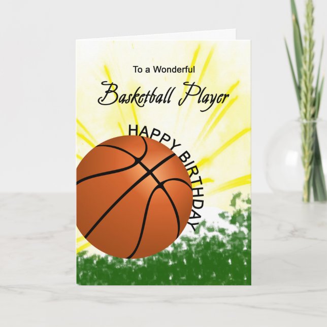 Carte d'anniversaire du joueur de basket-ball (Devant)