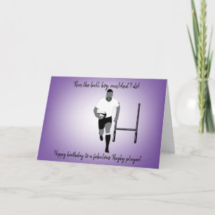 Carte d'anniversaire du joueur de rugby