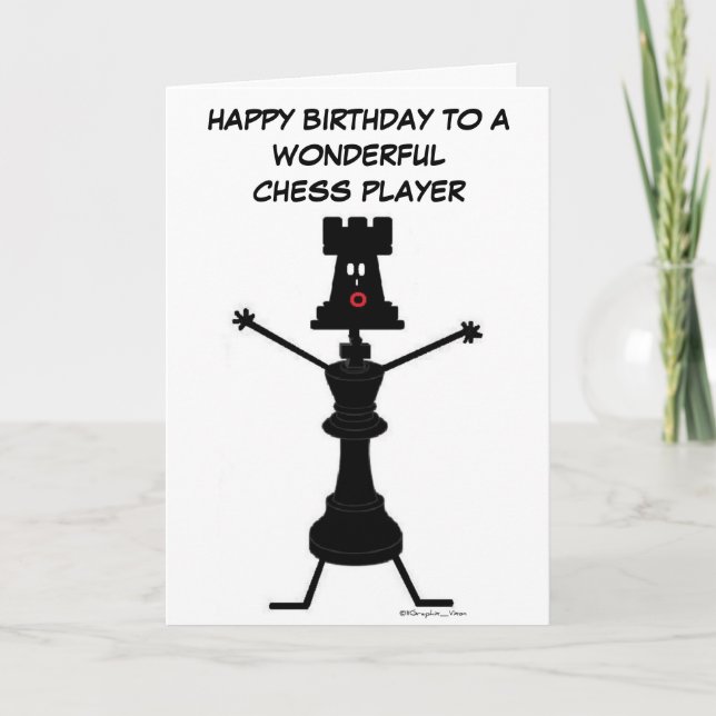 Carte d'anniversaire du joueur d'échecs (Devant)