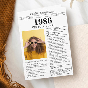 Carte d'anniversaire du journal 1986