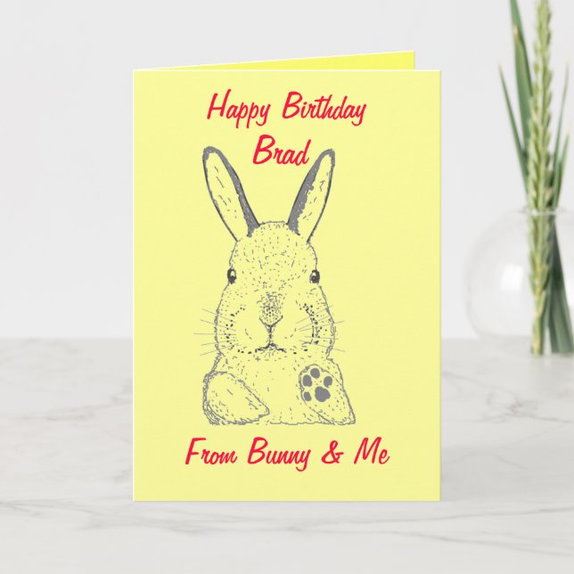 Carte d'anniversaire du lapin (Devant)