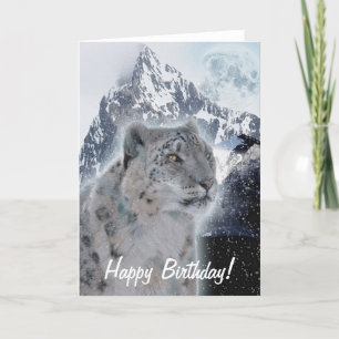 Carte d'anniversaire du léopard des neiges Espèces