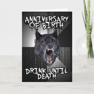 Carte d'anniversaire du loup fou