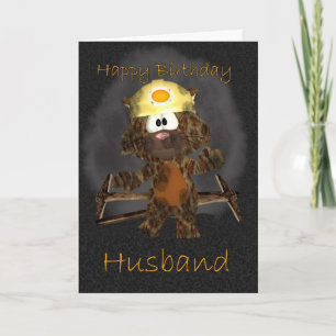 Carte d'anniversaire du mari - Charbon Miner Chat