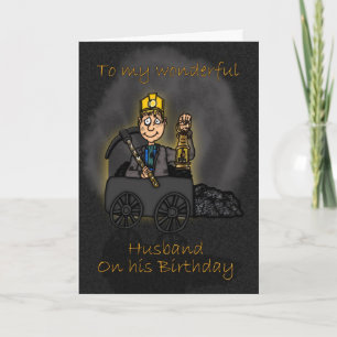 Carte d'anniversaire du mari - Charbon minier