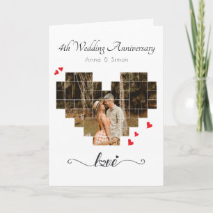 Carte d'anniversaire du Mariage de Collage de phot