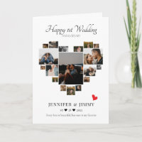 Carte d'anniversaire du Mariage de Collage de phot
