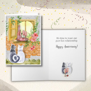 Carte d'anniversaire du Mariage de relation Purr-f