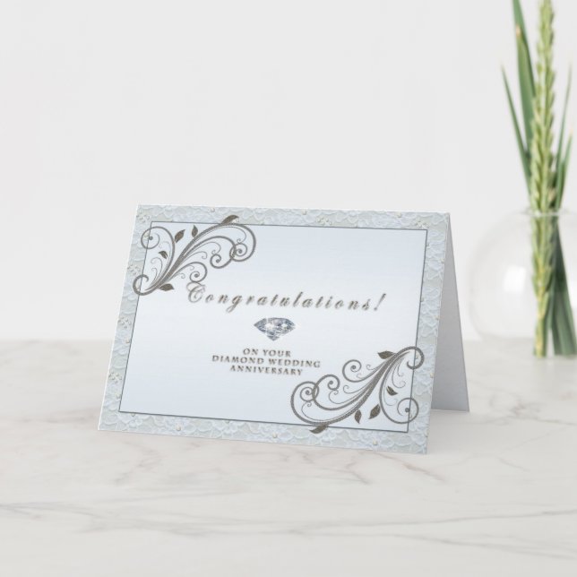 Carte d'anniversaire du Mariage diamant (Devant)