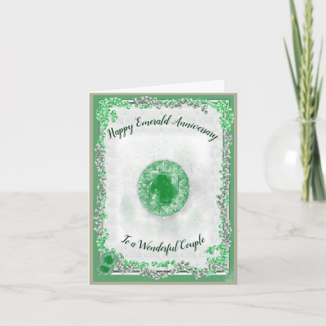 Carte d'anniversaire du Mariage Emerald (Devant)
