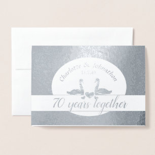 Carte d'anniversaire du mariage en platine 70e cou