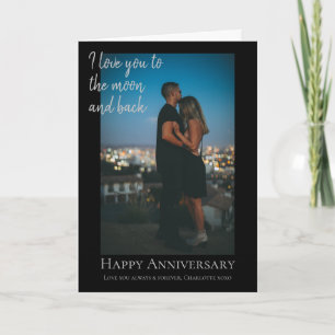 Carte d'anniversaire du Mariage photo Moon and Bac