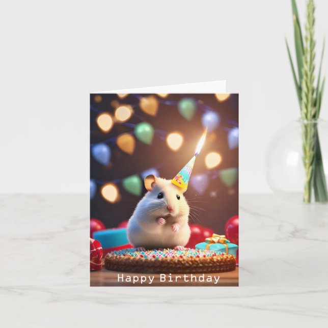 Carte d'anniversaire du mignon Hamster (Devant)