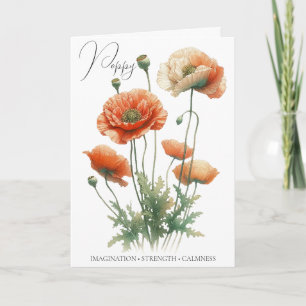 Carte d'anniversaire du mois d'août avec la fleur