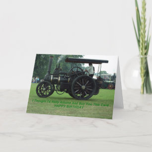 Carte d'anniversaire du moteur à vapeur