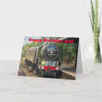 Carte d'anniversaire du moteur à vapeur pour papa