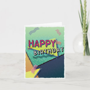 Carte d'anniversaire du Motif à thème des années 9