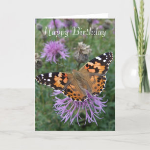 Carte d'anniversaire du papillon orange